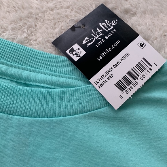 NEW Salt Life Boys Ocean Blue Logo T-Shirt Youth Medium - Picture 5 of 9